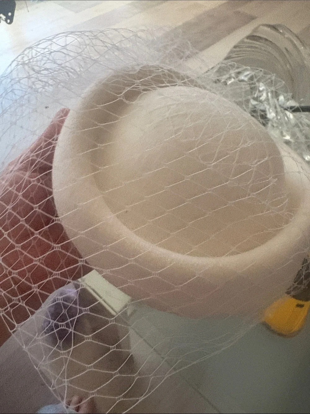Women Wool Felt Face Veil Fascinator Hats new
